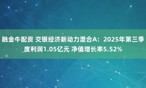 融金牛配资 交银经济新动力混合A:2025年第三季度利润1.05亿元 净值增长率5.52%